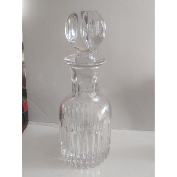 Vintage Hand Blown & Cut Crystal Decanter Artist Signed 12" Large stopper - Picture 9 of 16